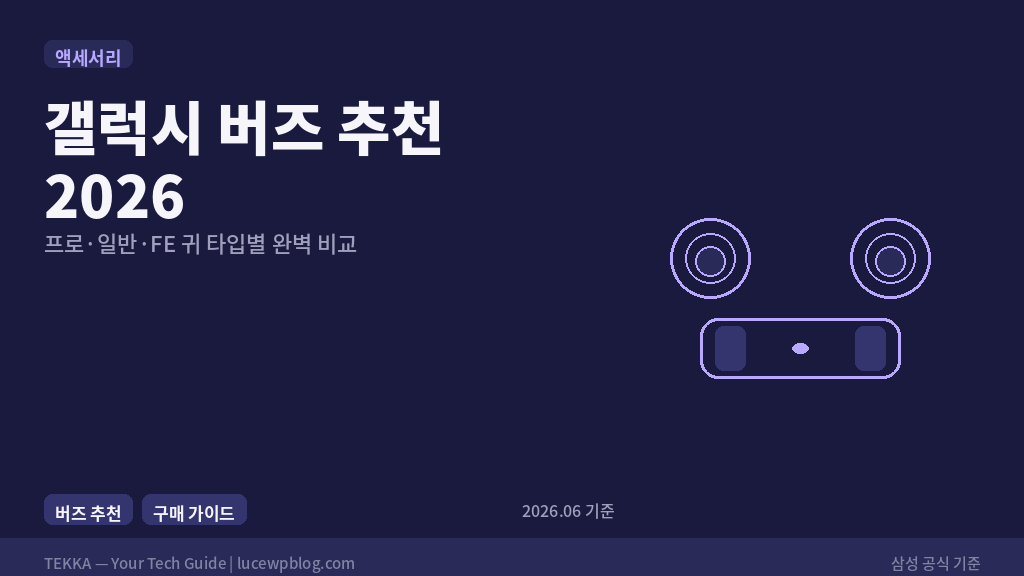 갤럭시 버즈 추천 2026 썸네일