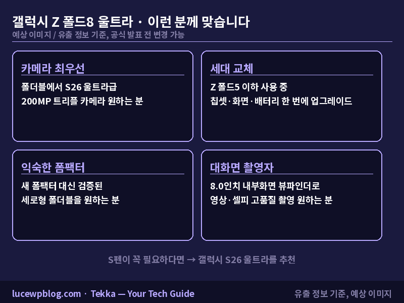 폴드8 울트라 핵심 스펙 카드 스냅드래곤 8 엘리트 5세대 200MP 5000mAh