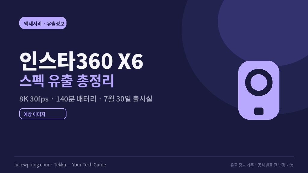 인스타360 X6 유출 스펙 정리 이미지