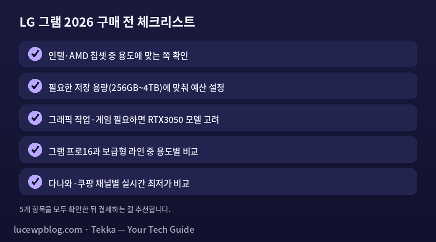 LG 그램 2026 구매 체크리스트