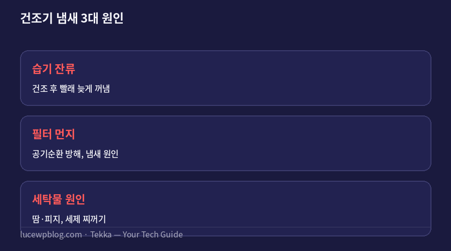 건조기 냄새 원인 요약 카드