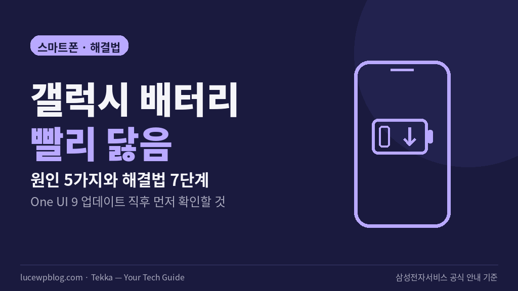 갤럭시 배터리 소모 원인과 해결법 정리 썸네일