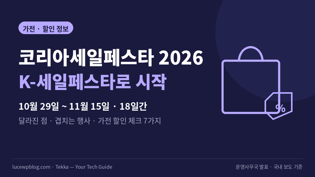 정부 주도 가을 할인 행사 일정과 가전 구매 체크 썸네일